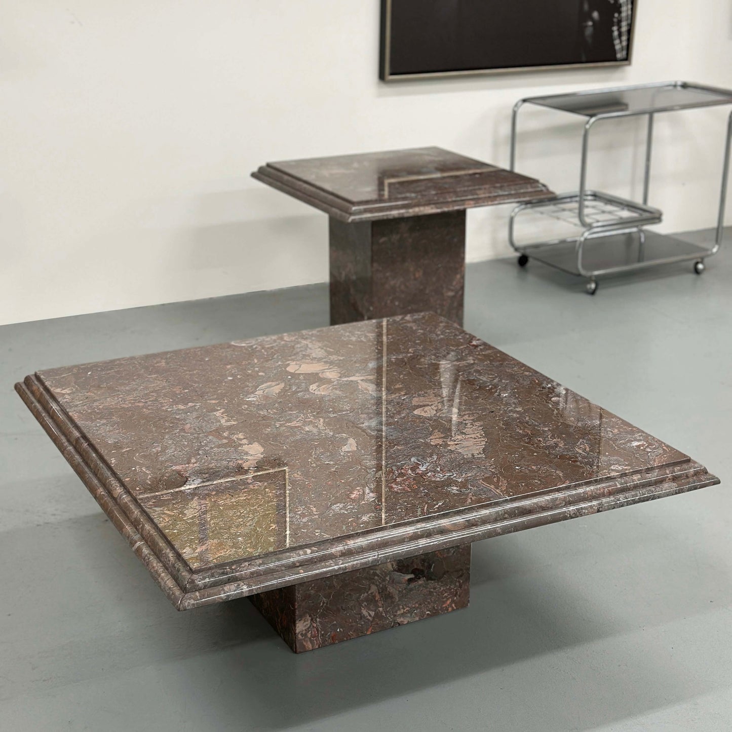 1980S ITALIAN MARBLE COFFEE TABLE BY STONE INTERNATIONAL