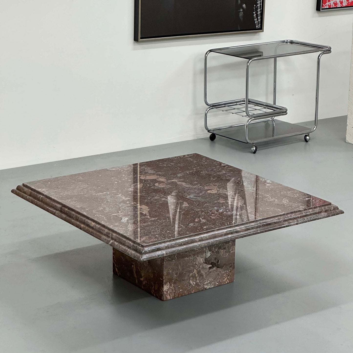 1980S ITALIAN MARBLE COFFEE TABLE BY STONE INTERNATIONAL