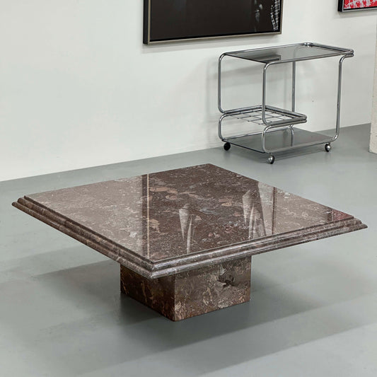 1980S ITALIAN MARBLE COFFEE TABLE BY STONE INTERNATIONAL