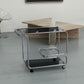 1970S ITALIAN CHROME AND SMOKED GLASS BAR CART