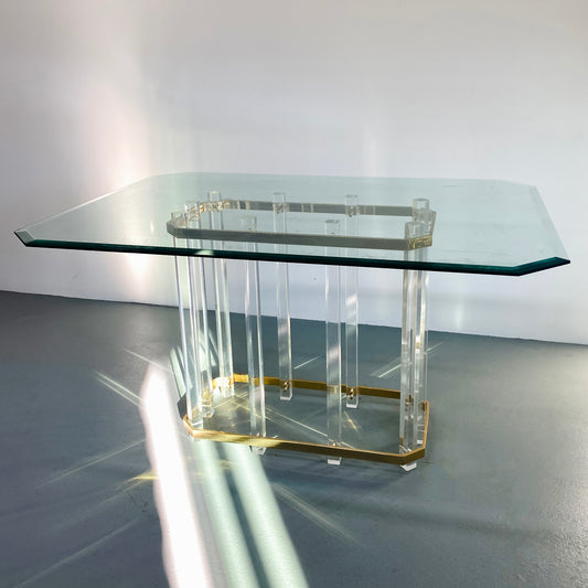 LUCITE DINING TABLE BY CHARLES HOLLIS JONES